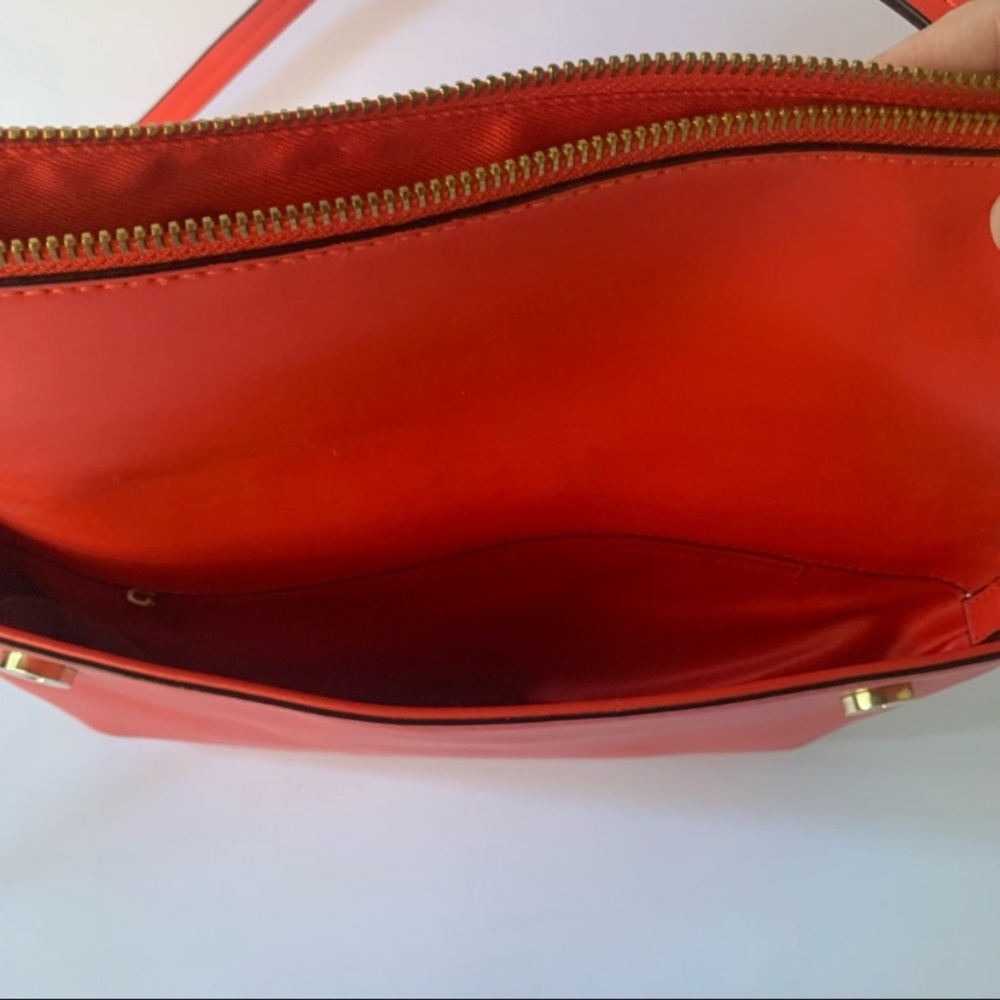 Merona Target  Red Fold Over Crossbody Faux Leather Purse - Picture 7 of 7
